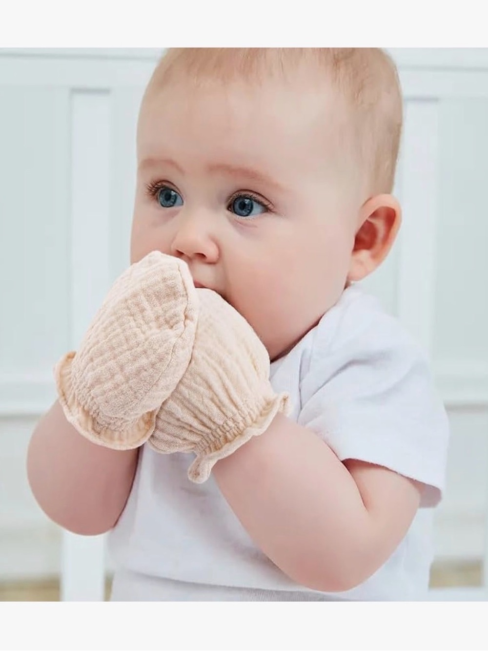 🧤💚NWT (3 PAIRS) ORGANIC MUSLIN BABY MITTENS/HAND COVERS💚🧤